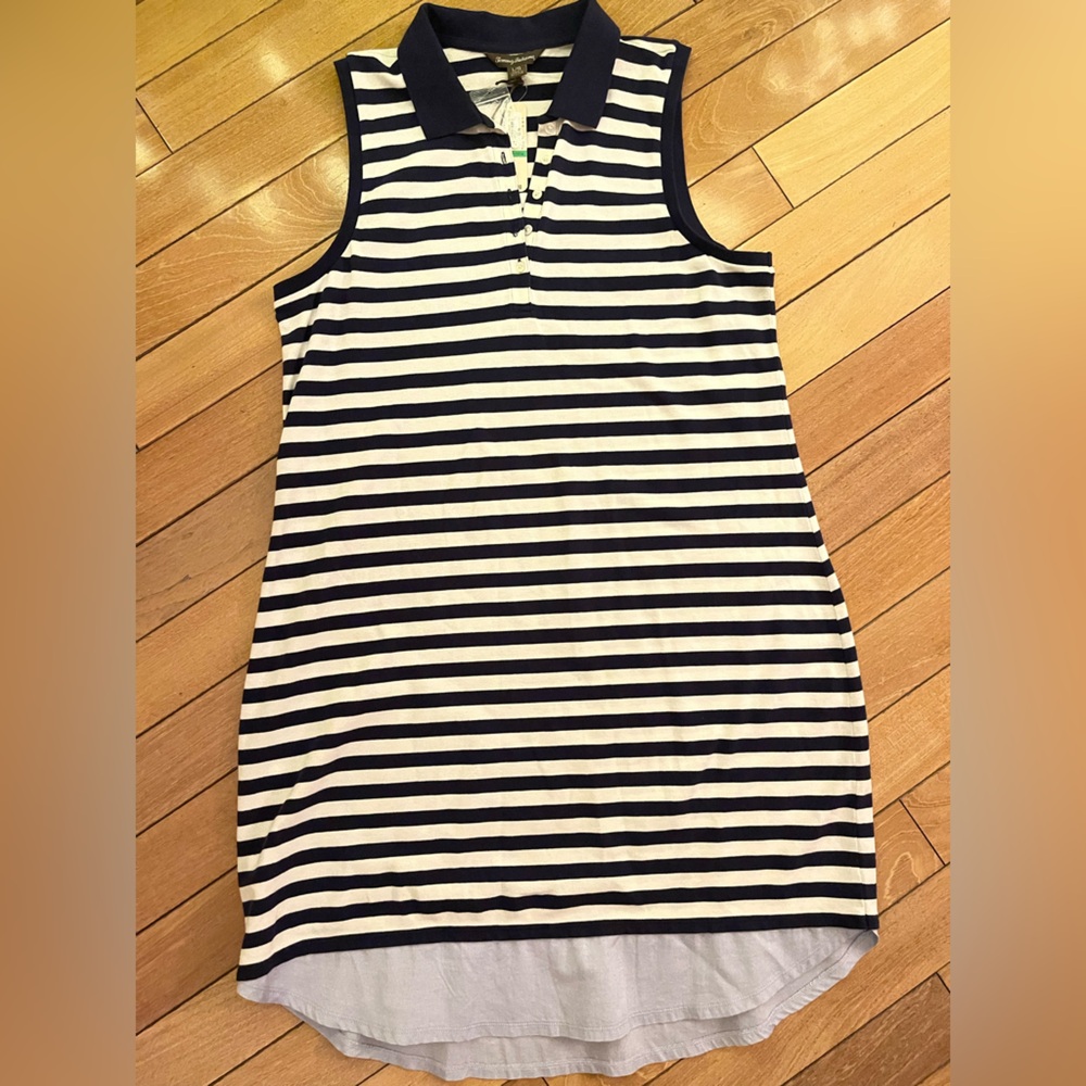 Tommy Bahama Sleeveless Stripe Polo Dress – Navy/White – Size L – NWT - Picture 2 of 8